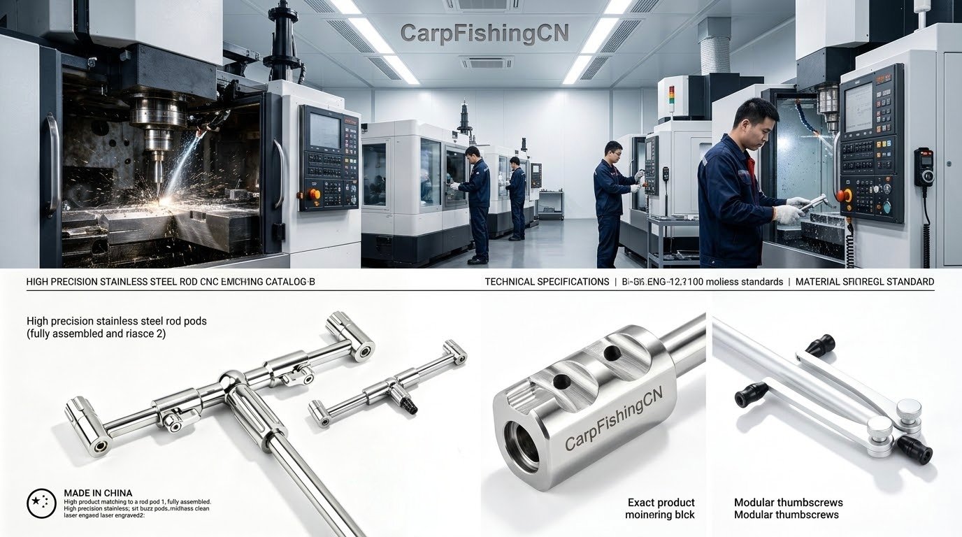 CarpFishingCN precision CNC machining factory floor and custom laser logo carp fishing tackle